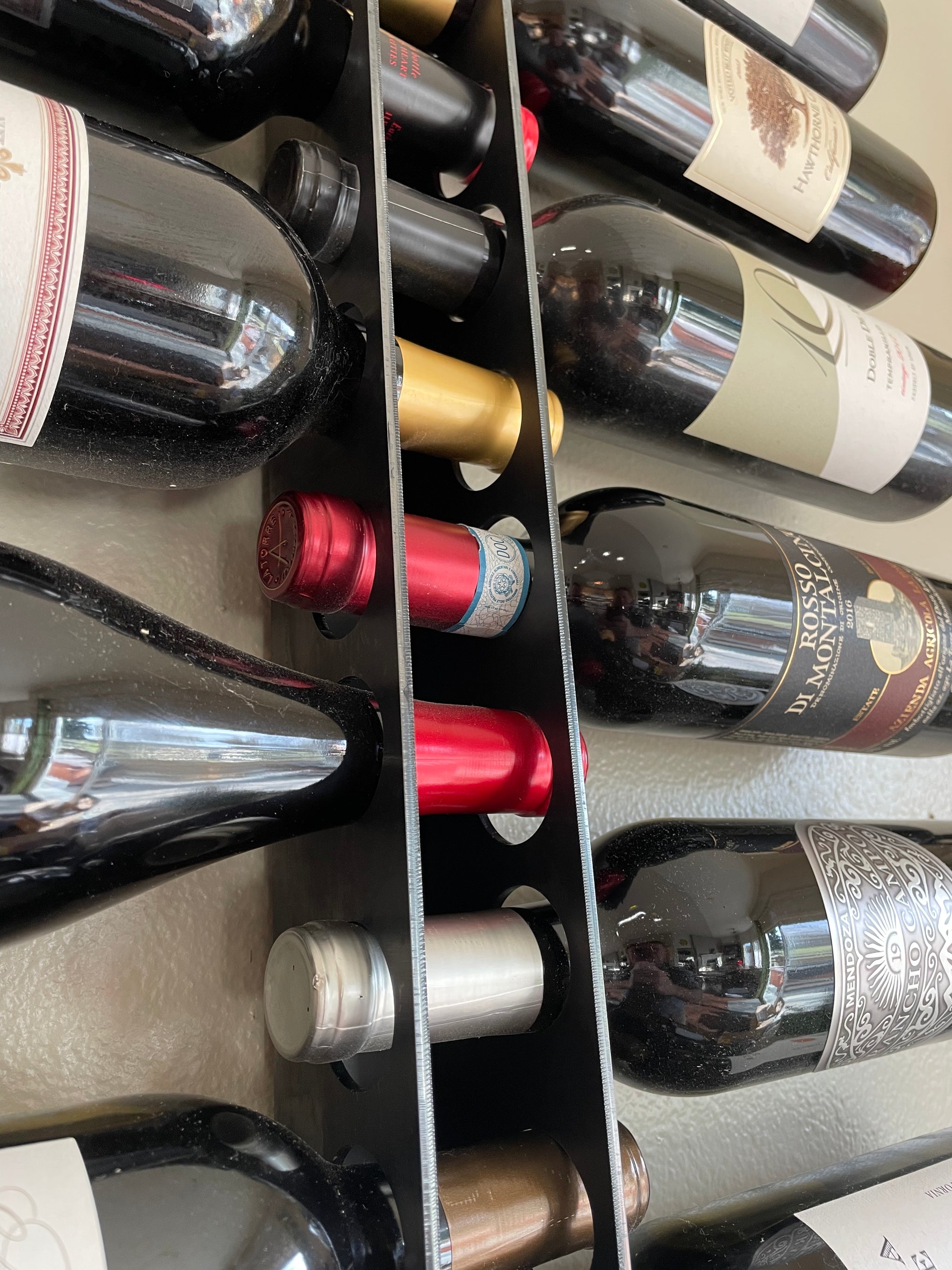 Latitude 12 Bottle Wall Mounted Steel Wine Rack - Main Image